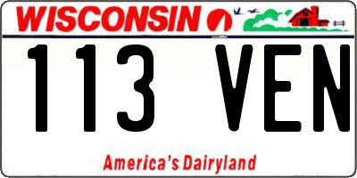 WI license plate 113VEN
