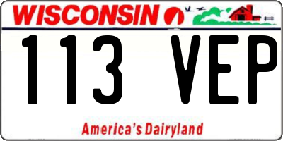 WI license plate 113VEP