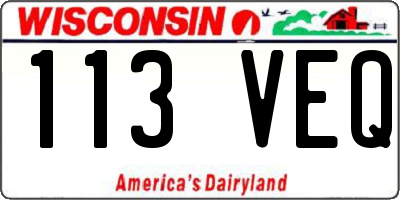 WI license plate 113VEQ
