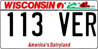WI license plate 113VER