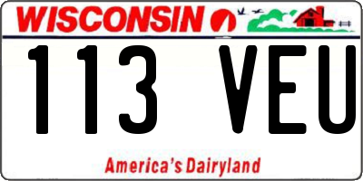 WI license plate 113VEU