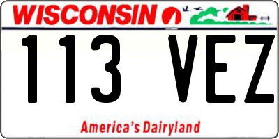 WI license plate 113VEZ