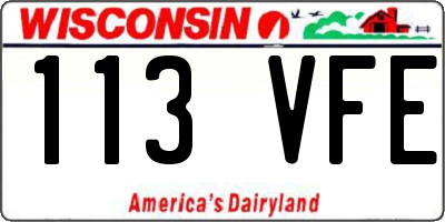 WI license plate 113VFE