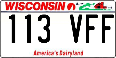 WI license plate 113VFF