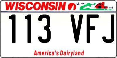 WI license plate 113VFJ