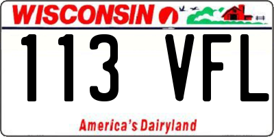 WI license plate 113VFL