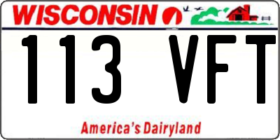 WI license plate 113VFT
