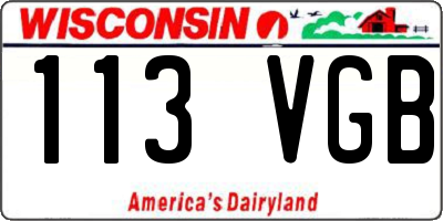WI license plate 113VGB