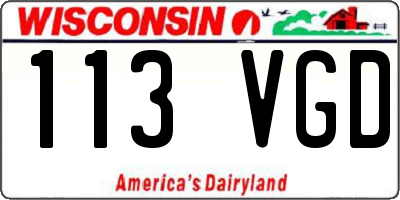 WI license plate 113VGD