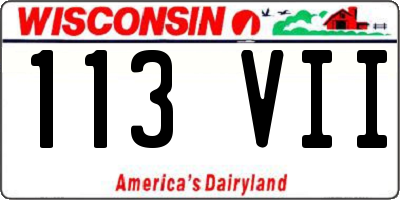 WI license plate 113VII