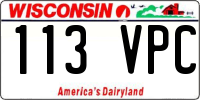 WI license plate 113VPC