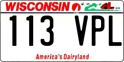 WI license plate 113VPL