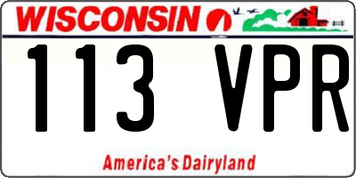 WI license plate 113VPR
