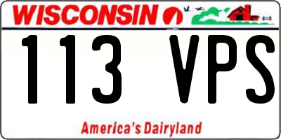WI license plate 113VPS