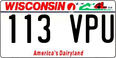 WI license plate 113VPU