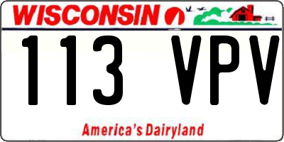 WI license plate 113VPV