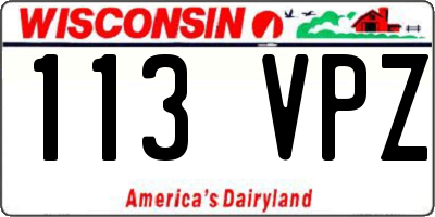 WI license plate 113VPZ