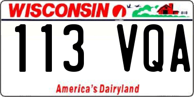 WI license plate 113VQA