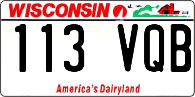 WI license plate 113VQB