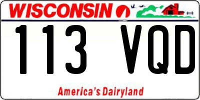 WI license plate 113VQD