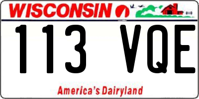 WI license plate 113VQE