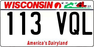 WI license plate 113VQL