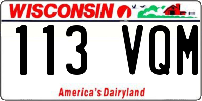 WI license plate 113VQM