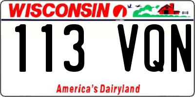 WI license plate 113VQN