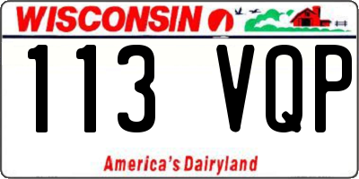 WI license plate 113VQP