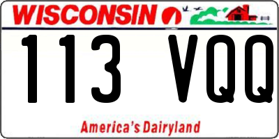 WI license plate 113VQQ