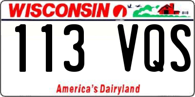 WI license plate 113VQS