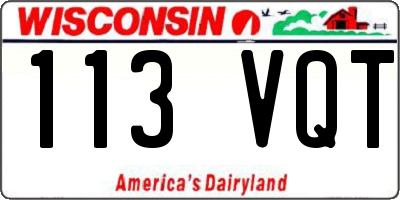 WI license plate 113VQT