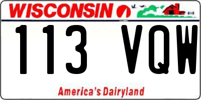 WI license plate 113VQW