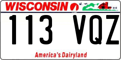 WI license plate 113VQZ