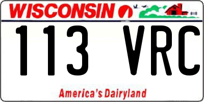 WI license plate 113VRC