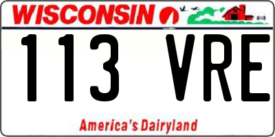WI license plate 113VRE