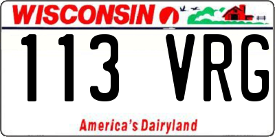 WI license plate 113VRG