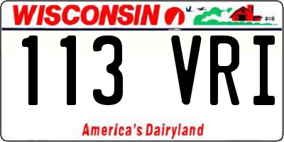 WI license plate 113VRI