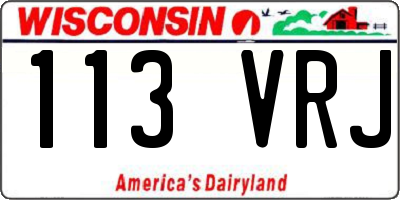 WI license plate 113VRJ
