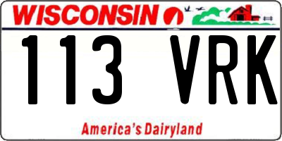 WI license plate 113VRK
