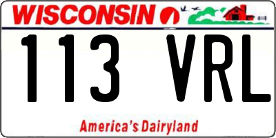 WI license plate 113VRL