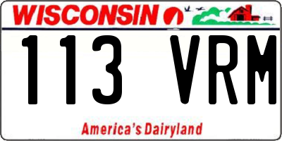 WI license plate 113VRM