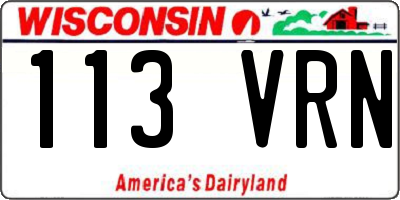 WI license plate 113VRN