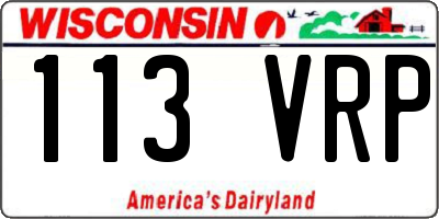 WI license plate 113VRP