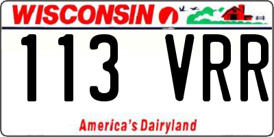 WI license plate 113VRR