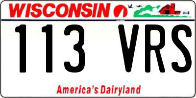 WI license plate 113VRS