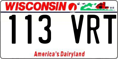 WI license plate 113VRT