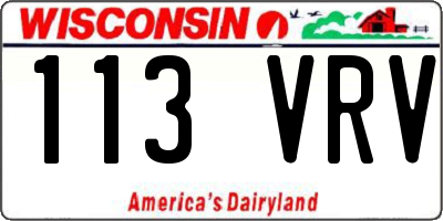 WI license plate 113VRV