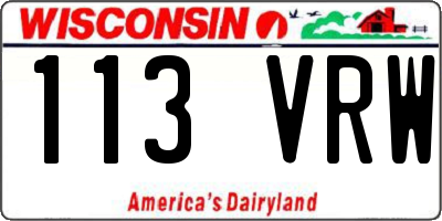 WI license plate 113VRW