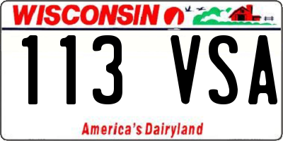 WI license plate 113VSA